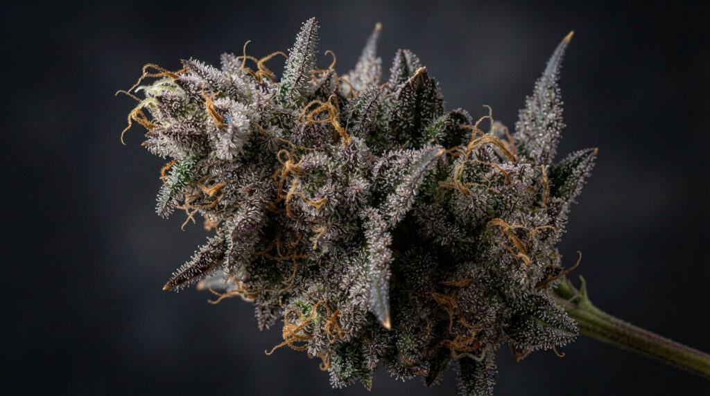 Detalle de los tricomas presentes en una flor de cáñamo